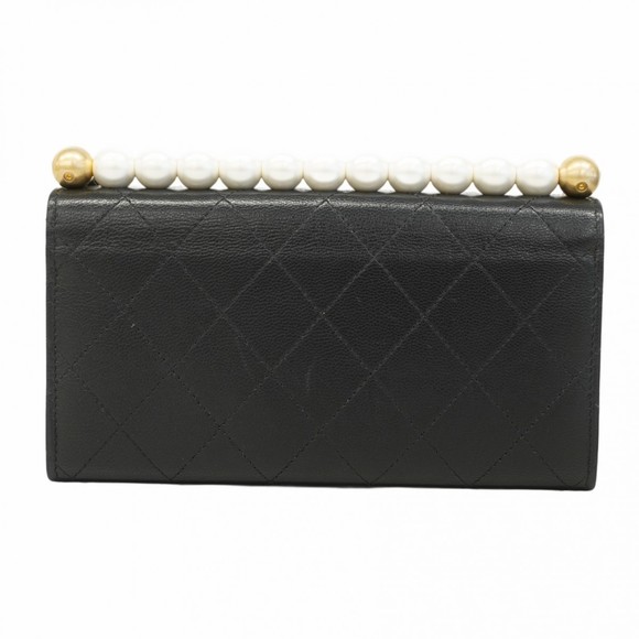 Chanel Shoulder Wallet Matelasse Leather Black Women's - Picture 14 of 14
